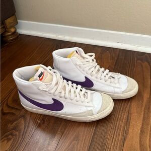 Nike White and Purple High-Tops